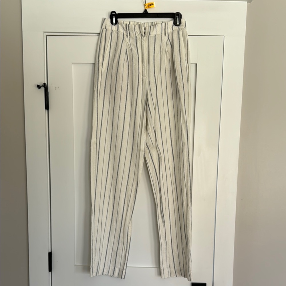 Old navy Striped White and Blue linen blend Pants